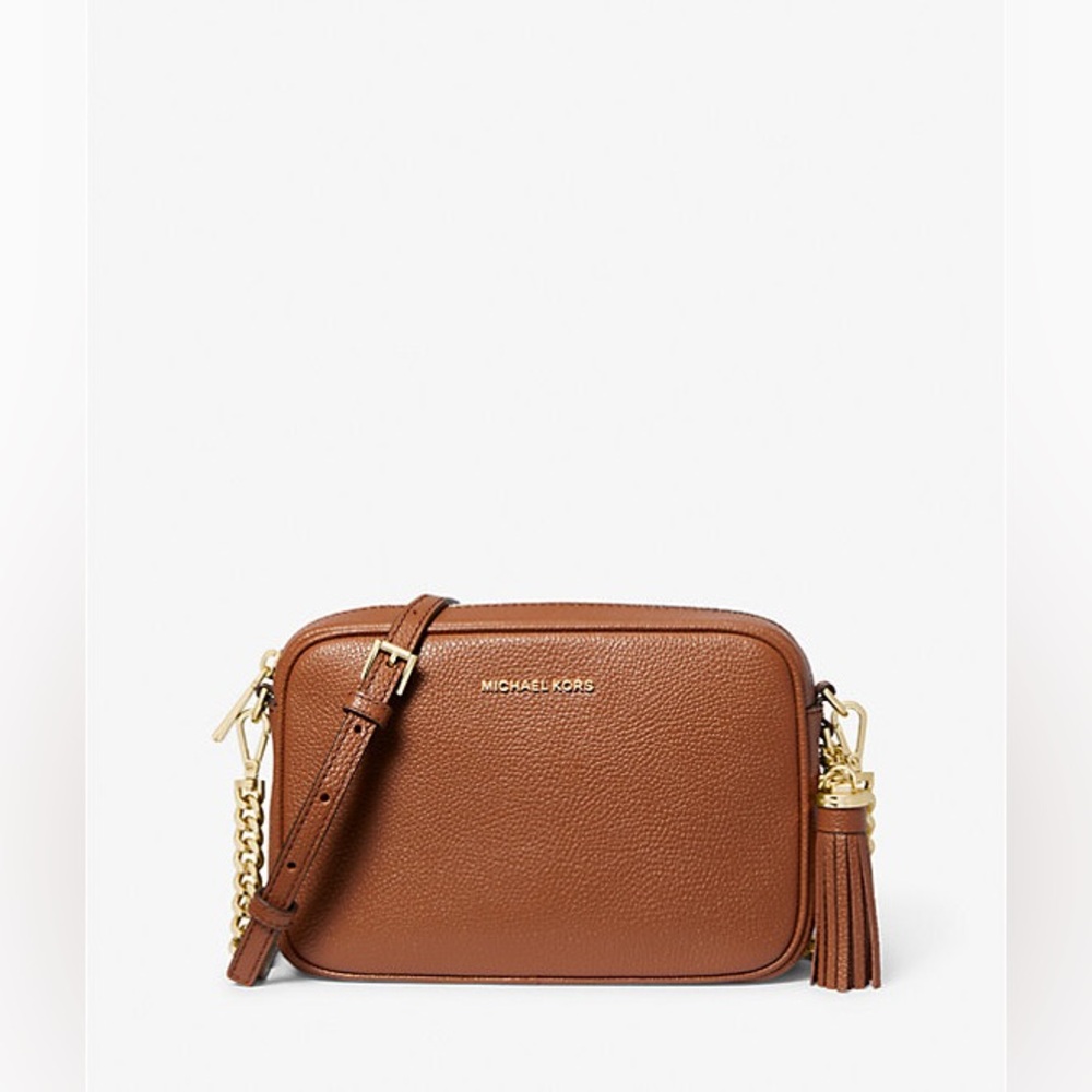 Michael Kors Tan Crossbody Bag with Gold Accents The Ginny